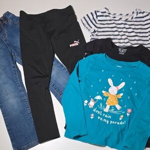 5/$30 BUNDLE of Jeans PUMA Leggings Long Sleeve Tops Bundle